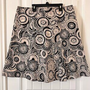 George Black & Tan Floral Spiral Print A-Line Skirt - Size 14 - Knee Length